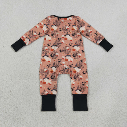 Baby Boys Infant Ghosts Halloween Zipper Footie Sleeper Romper Clothes