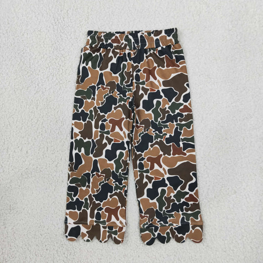 Baby Girls Kids Brown Camo Scallop Pants Bottoms Clothes RTS