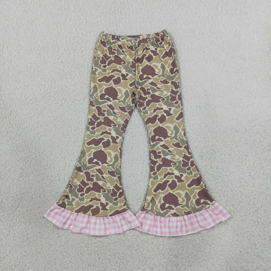 Baby Girls Kids Plaid Bell Pants Bottoms Camo Clothes