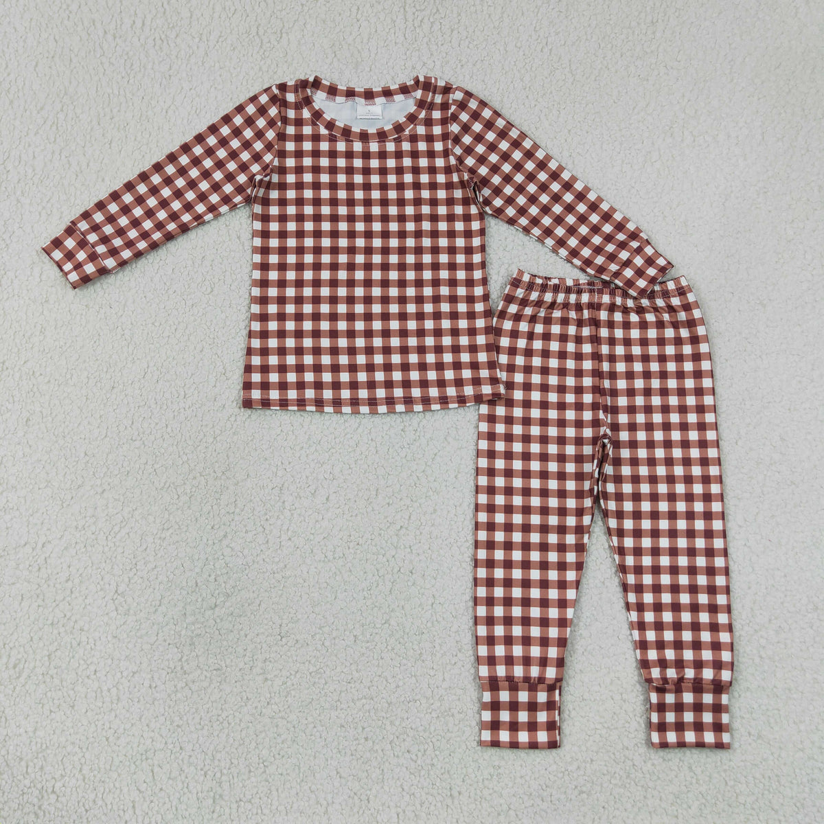 Sibling Baby Boys Kids Long Sleeves Plaid Zipper Footie Romper Pajamas Set Clothes