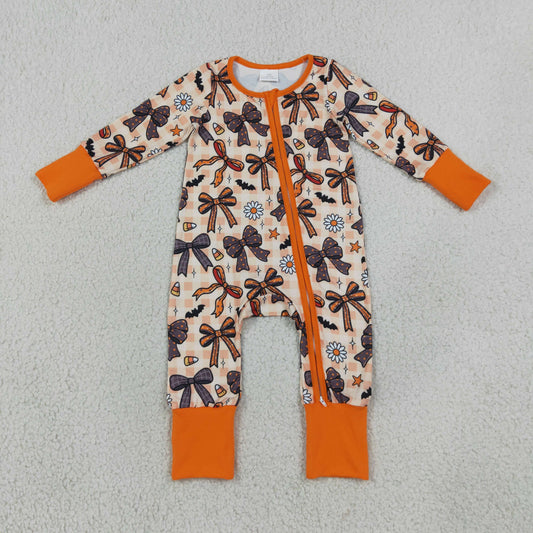 Sibling Girls Kids Long Sleeves Halloween Bows Flower Romper Dress Set Fall Clothes