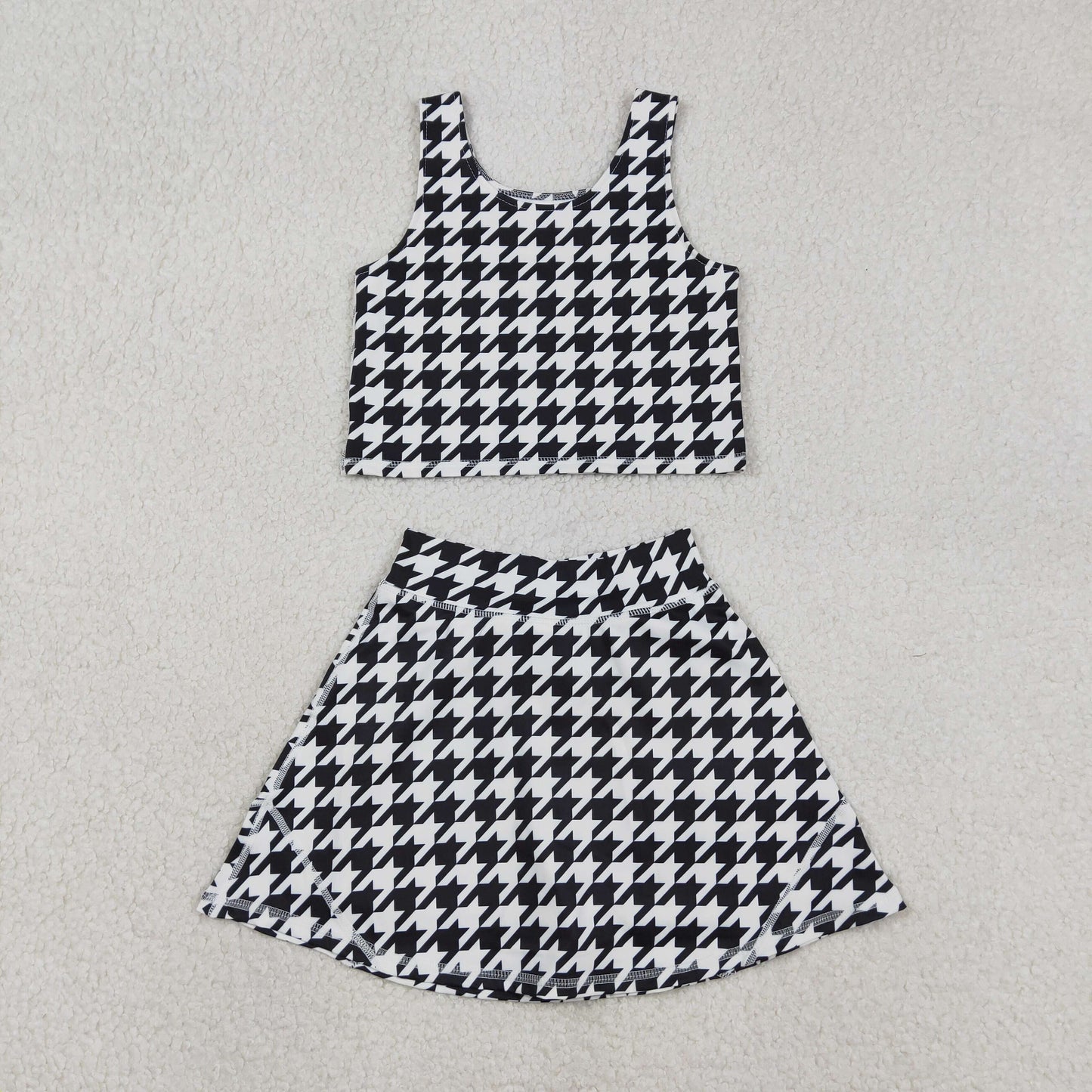 Baby Girls Kids Sleeveless Shirt Shorts Skirt Skort Yoga Active Clothes Black Set