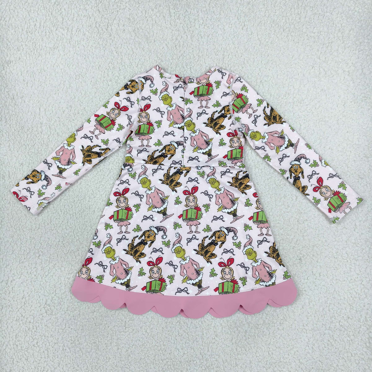 Sibling Baby Girls Kids Long Sleeves Christmas Bows Scallop Dresses Yoga Active Clothes