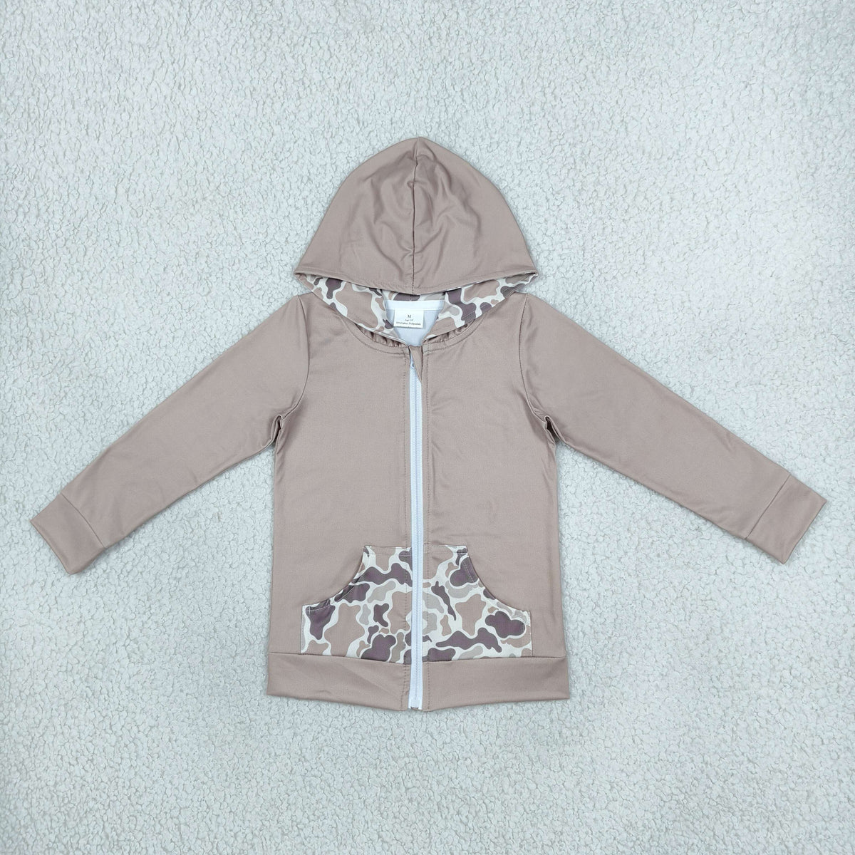 Baby Boy Long Sleeves Deer Camo Fall Hoodie Zipper Pockets Tops