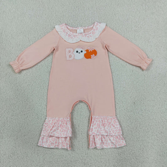 Baby Girls Infant Embroidery Ghost Pumpkin Bows Thanksgiving Romper Clothes