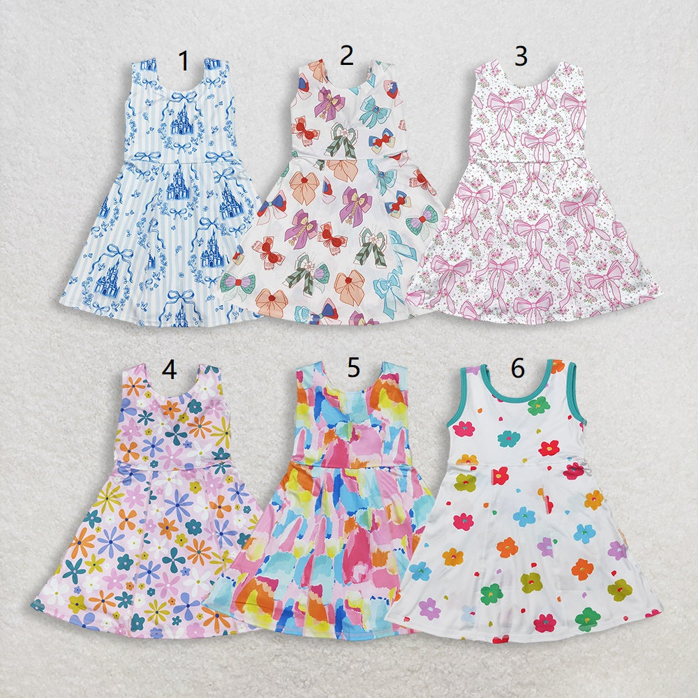 RTS Baby Girl Toddler Sleeveless Sibling Knee Length Yoga Active Dress