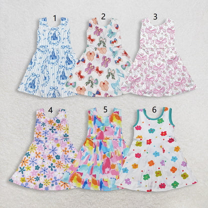 RTS Baby Girl Toddler Sleeveless Sibling Knee Length Yoga Active Dress