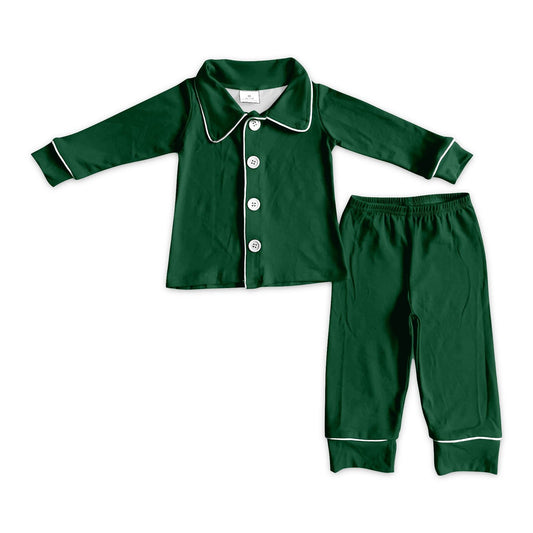 No moq Preorder Adult Men Buttons Shirt Pants Green Pajamas Christmas Set Clothes