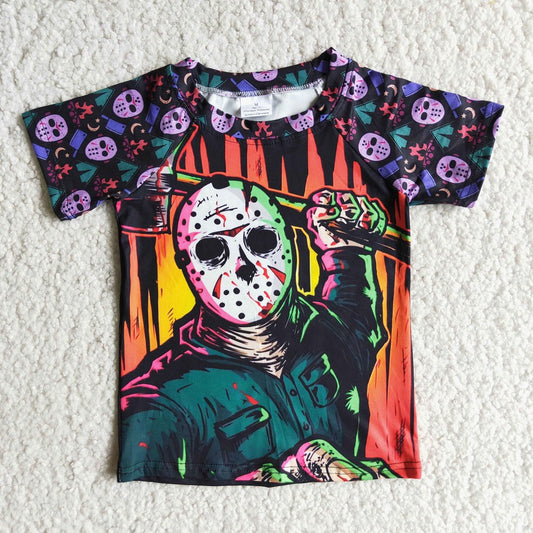Promotion Baby Boy Short Sleeves Halloween Tops Shirt