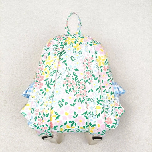 USA Shop Baby Girls Kids Flower Blue Plaid Backpack Bag