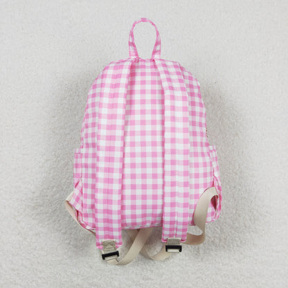 USA Shop Baby Girls Pink Plaid School Backpack Ruffle Bag
