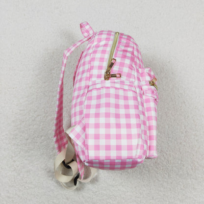 USA Shop Baby Girls Pink Plaid School Backpack Ruffle Bag