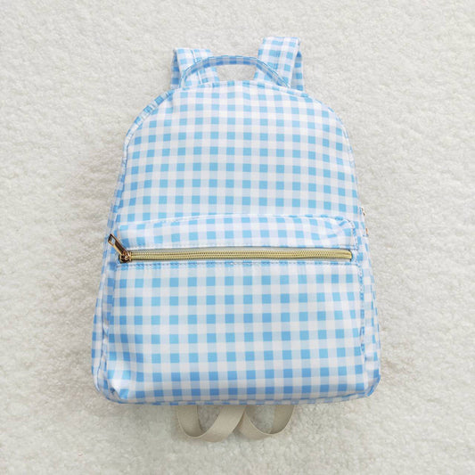 USA Shop Baby Kids Blue Plaid School Backpack Bag