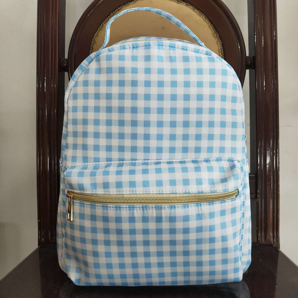 USA Shop Baby Kids Blue Plaid School Backpack Bag