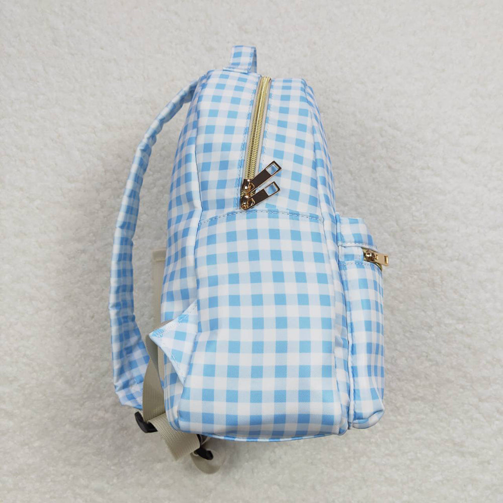 USA Shop Baby Kids Blue Plaid School Backpack Bag