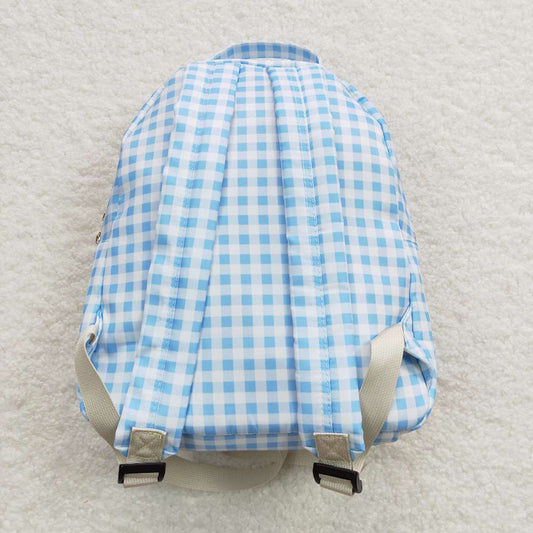 USA Shop Baby Kids Blue Plaid School Backpack Bag