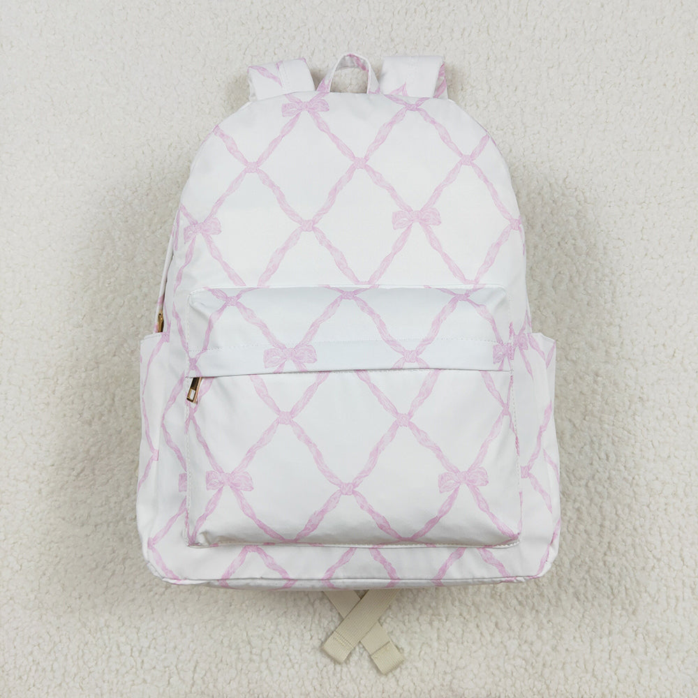 USA Shop Baby Girls Kids Pink Bows Backpack Zip Back Bag