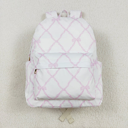 USA Shop Baby Girls Kids Pink Bows Backpack Zip Back Bag