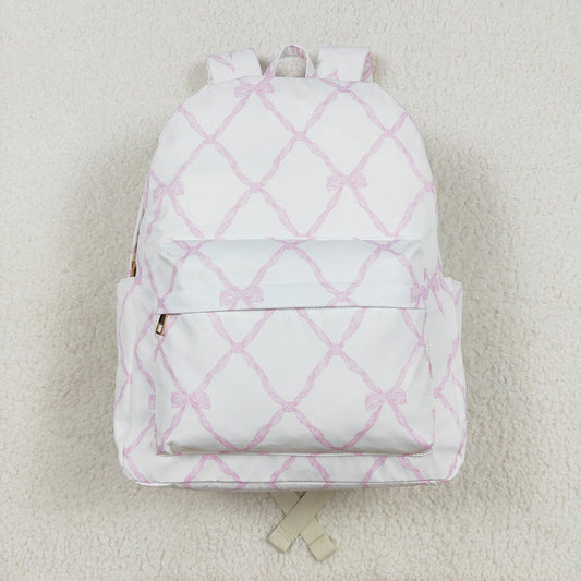 USA Shop Baby Girls Kids Pink Bows Backpack Zip Back Bag
