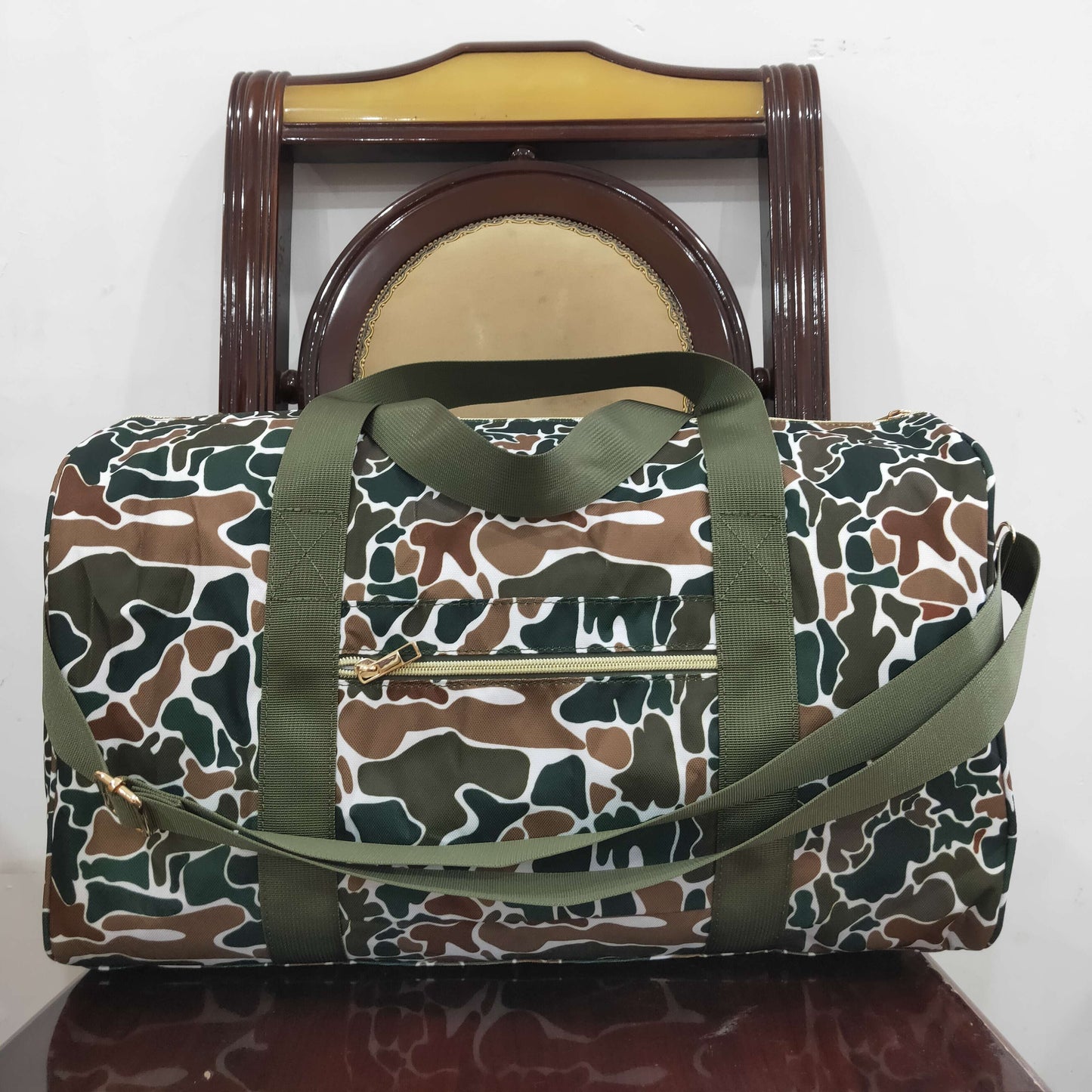 USA Shop Brown Camo Travel Gym Bag