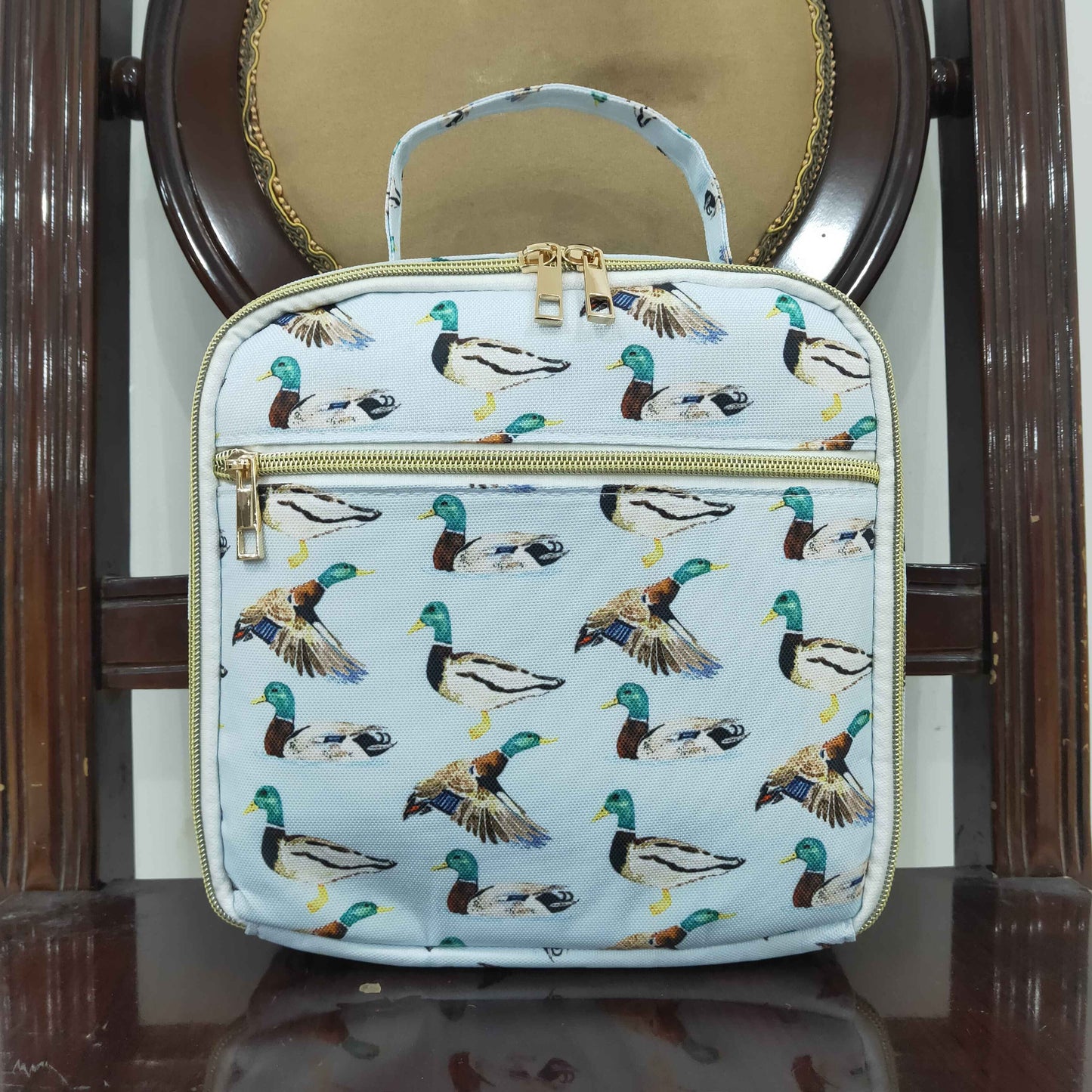 USA Shop Baby Kids Ducks Hunting School Blue Lunch Box