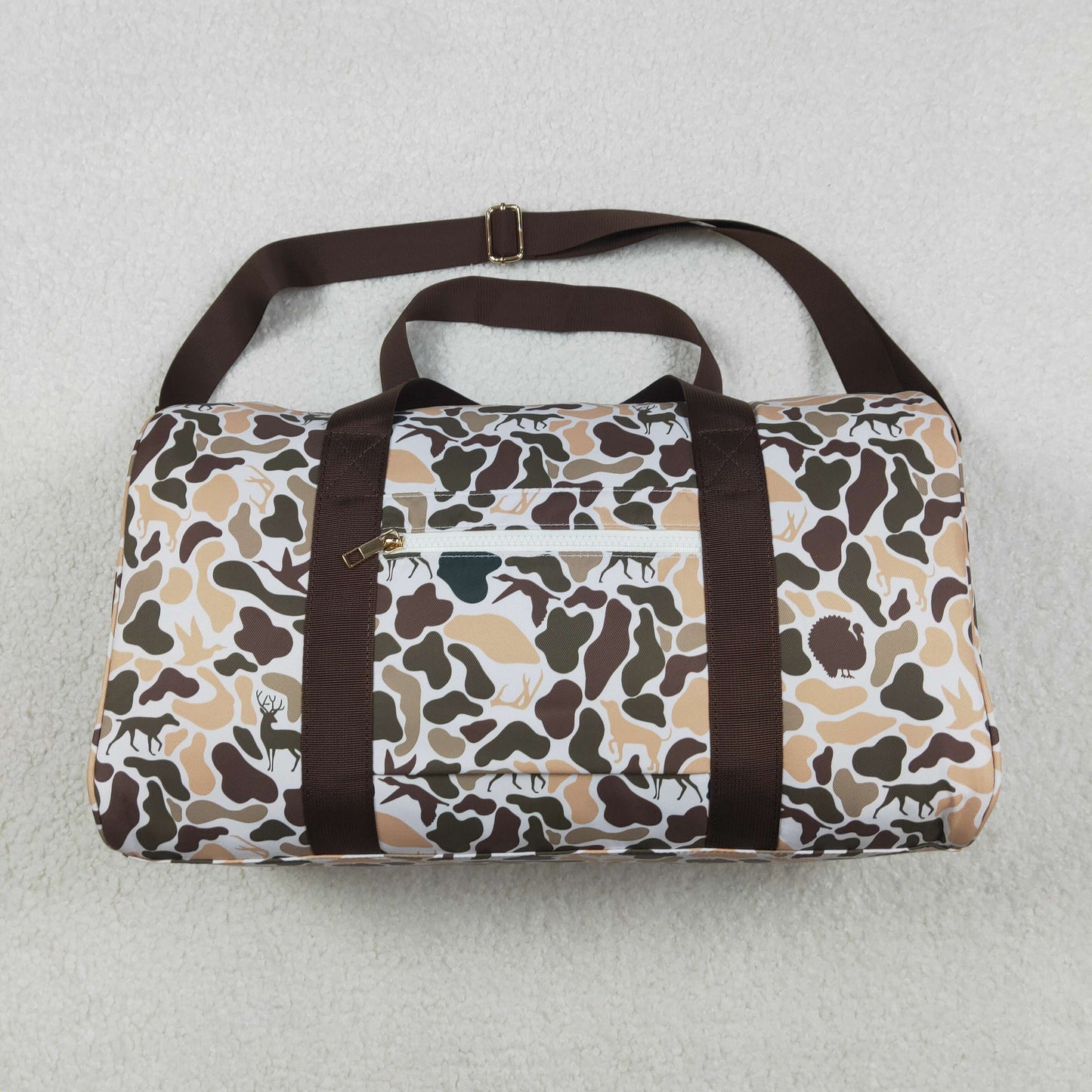 USA Shop Dogs Ducks Camo Hunting Travel Gym Bag