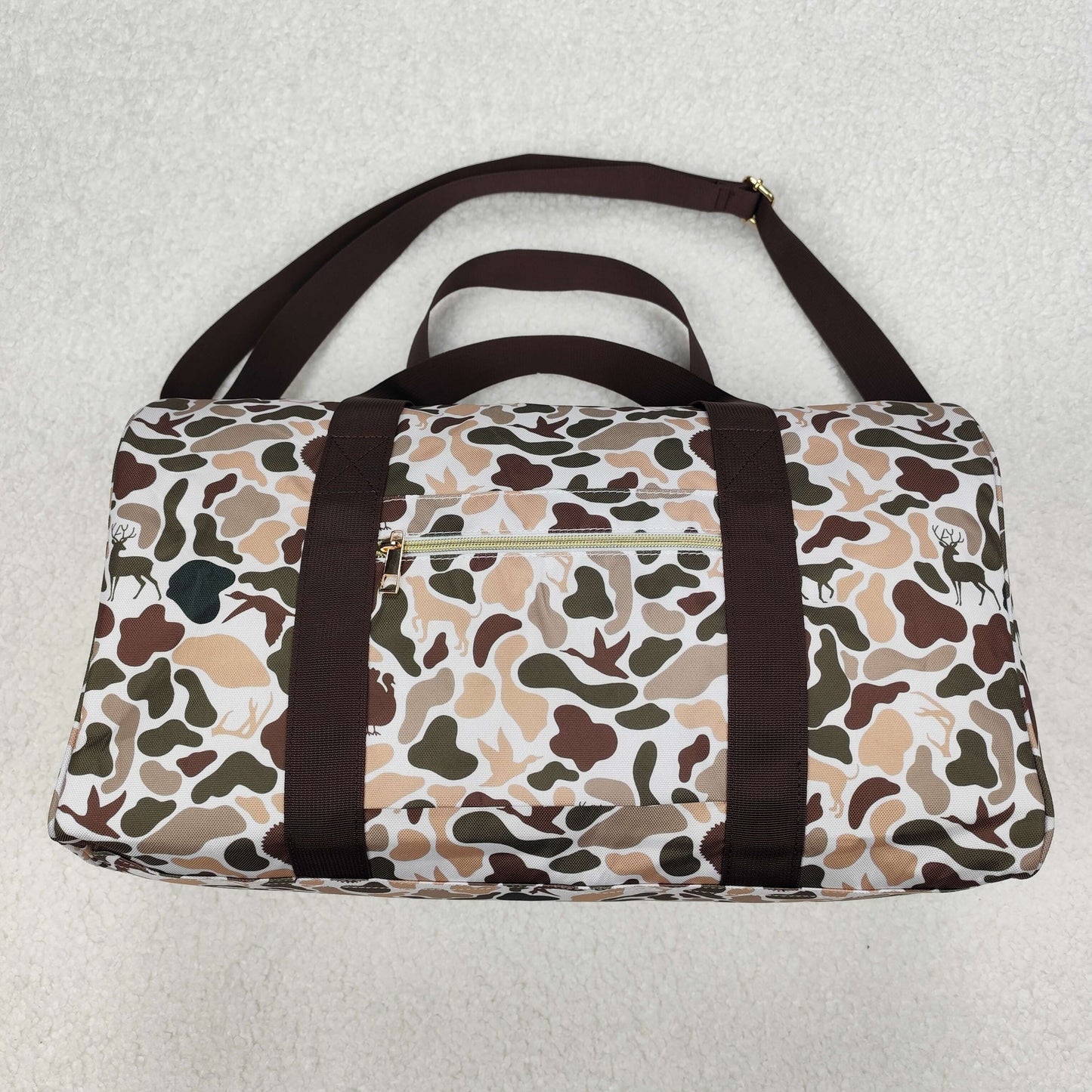 USA Shop Dogs Ducks Camo Hunting Travel Gym Bag
