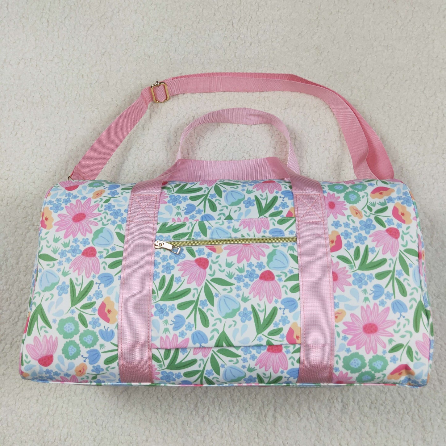 USA Shop Flowers Ruffle Travel Gym Bag