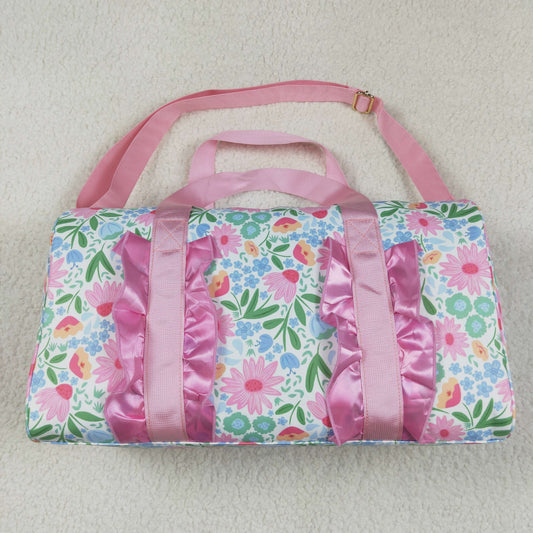 USA Shop Flowers Ruffle Travel Gym Bag
