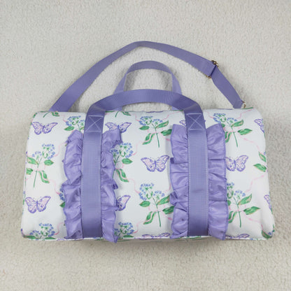 USA Shop Flower Purple Ruffle Travel Gym Bag