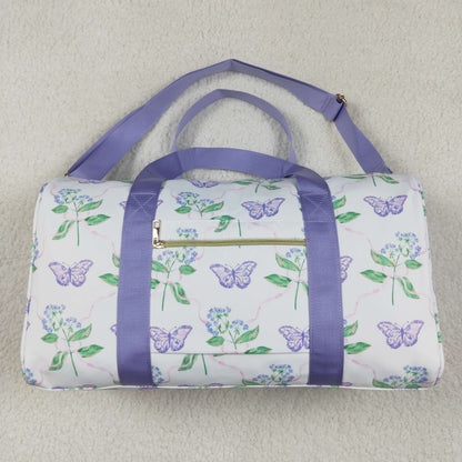 USA Shop Flower Purple Ruffle Travel Gym Bag