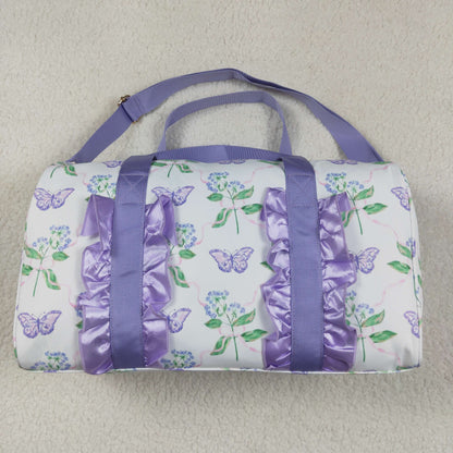 USA Shop Flower Purple Ruffle Travel Gym Bag