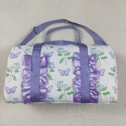 USA Shop Flower Purple Ruffle Travel Gym Bag