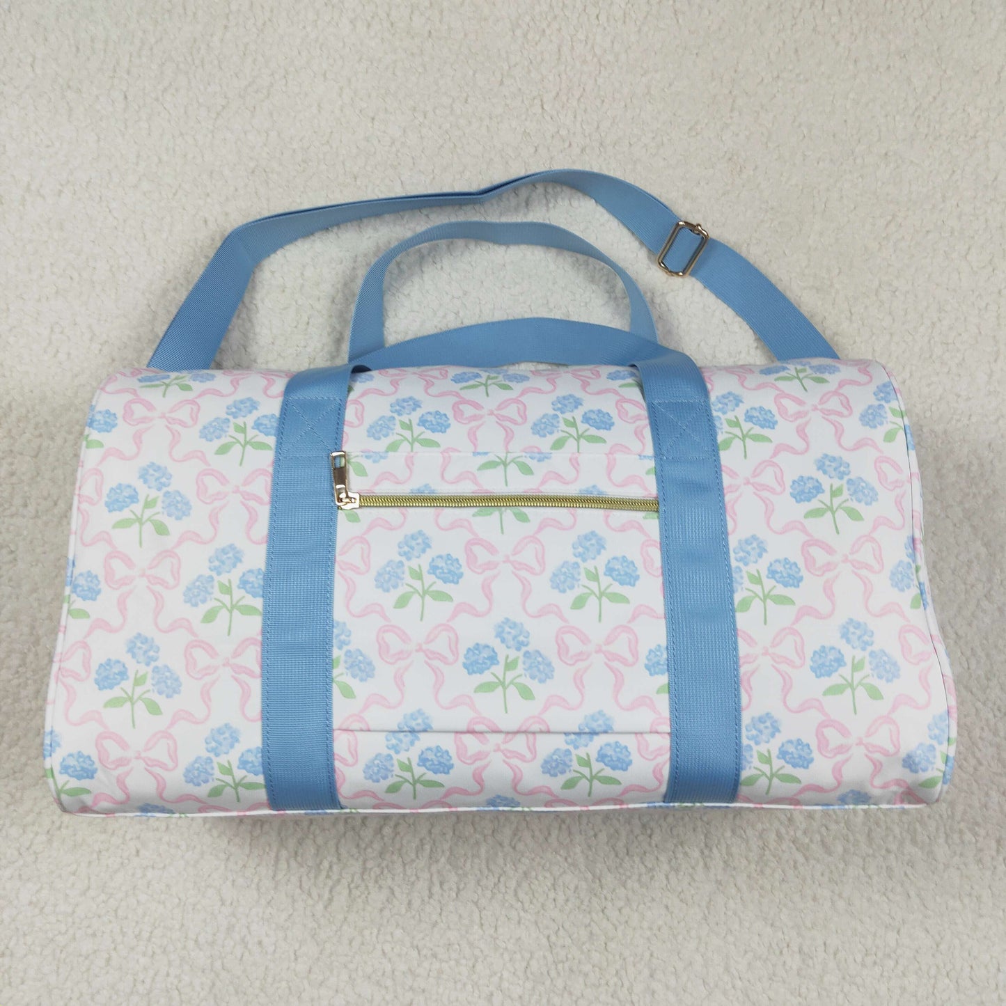 USA Shop Blue Bows Flower Ruffle Gym Bag