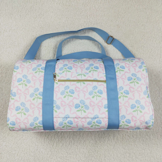 USA Shop Blue Bows Flower Ruffle Gym Bag