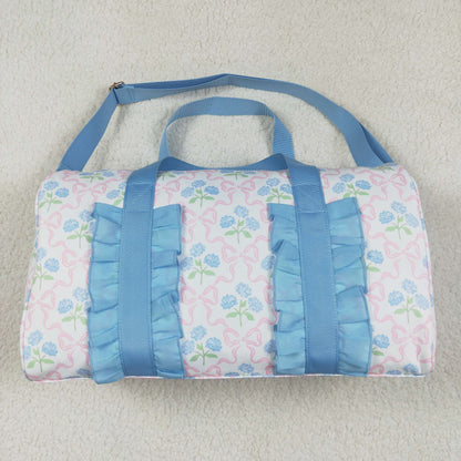 USA Shop Blue Bows Flower Ruffle Gym Bag