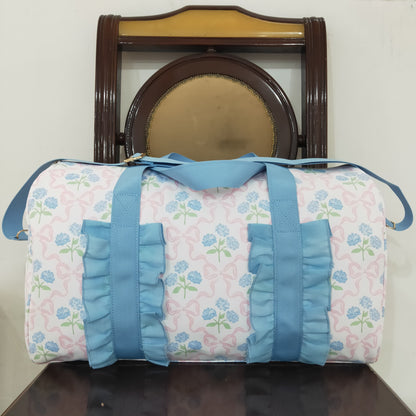 USA Shop Blue Bows Flower Ruffle Gym Bag