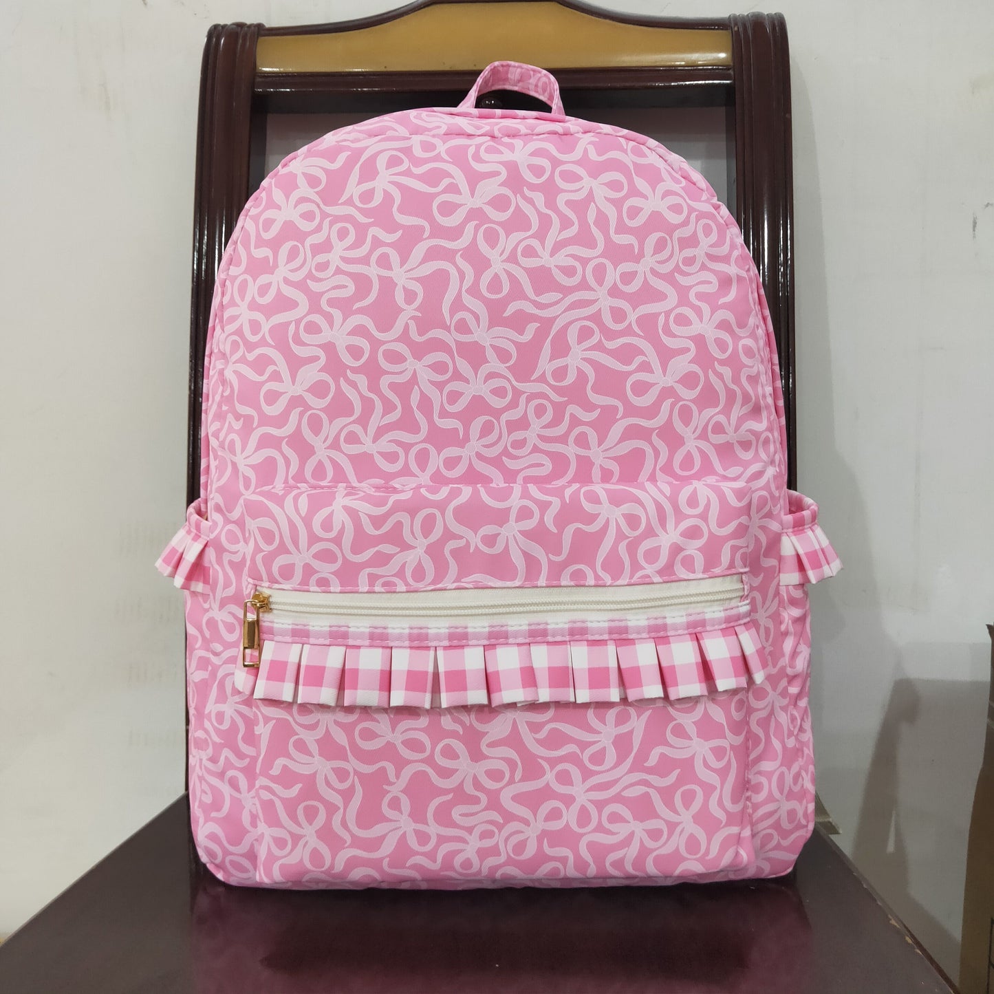USA Shop Baby Girls Pink Bows School Backpack Ruffle Bag