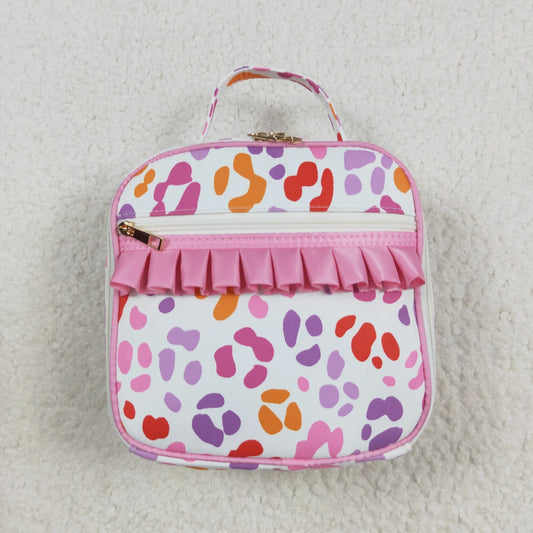USA Shop Baby Girls Kids Leopard Pink Ruffle Lunch Box Dinner Picnic Thermal Bag