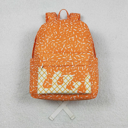 USA Shop Baby Boys Kids Drips Sprinkles Zipper Backpack School Orange Bag