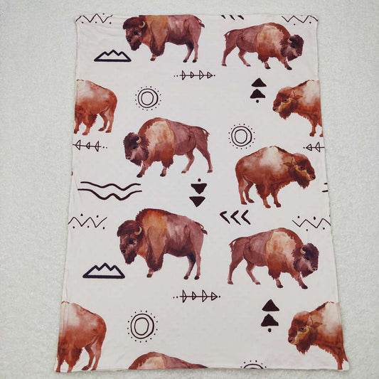 USA Shop Baby Kids Western Cow Print Minky Blanket