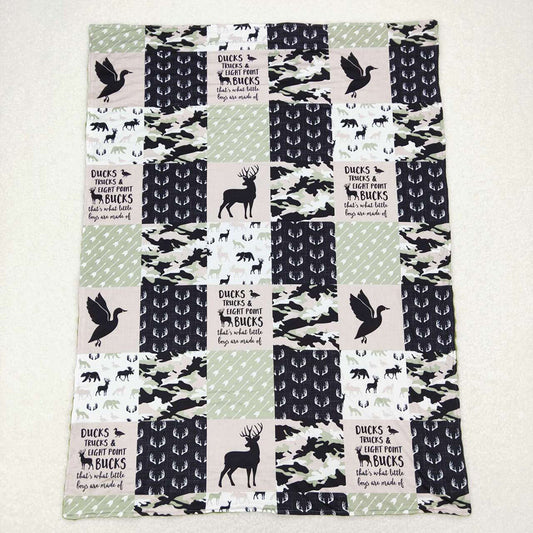 USA Shop Baby Kids Deer Ducks Hunting Minky Blanket