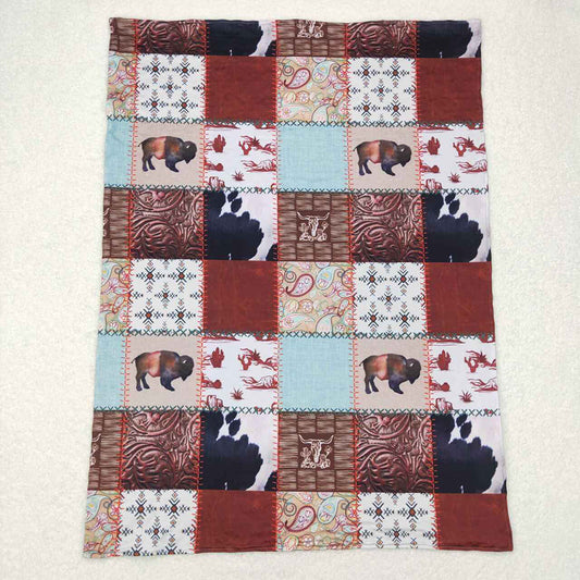USA Shop Baby Kids Western Cows Minky Blanket