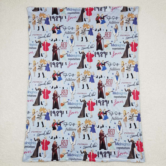 USA Shop Baby Girls Singer Blue Minky Blanket