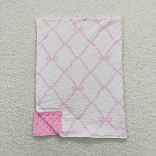 USA Shop Baby Girls Kids Pink Bows Minky Blanket