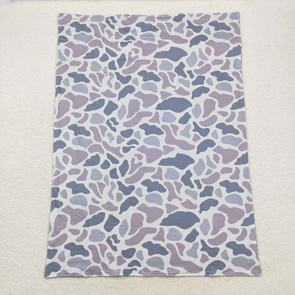 USA Shop Baby Boys Kids Grey Camo Minky Blanket