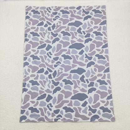 USA Shop Baby Boys Kids Grey Camo Minky Blanket