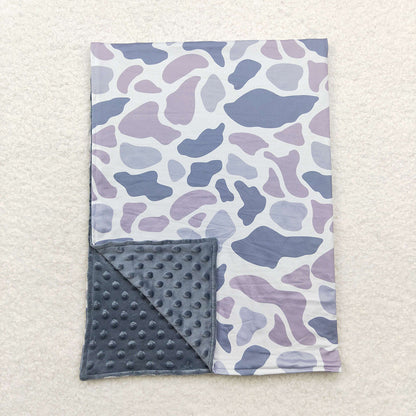 USA Shop Baby Boys Kids Grey Camo Minky Blanket