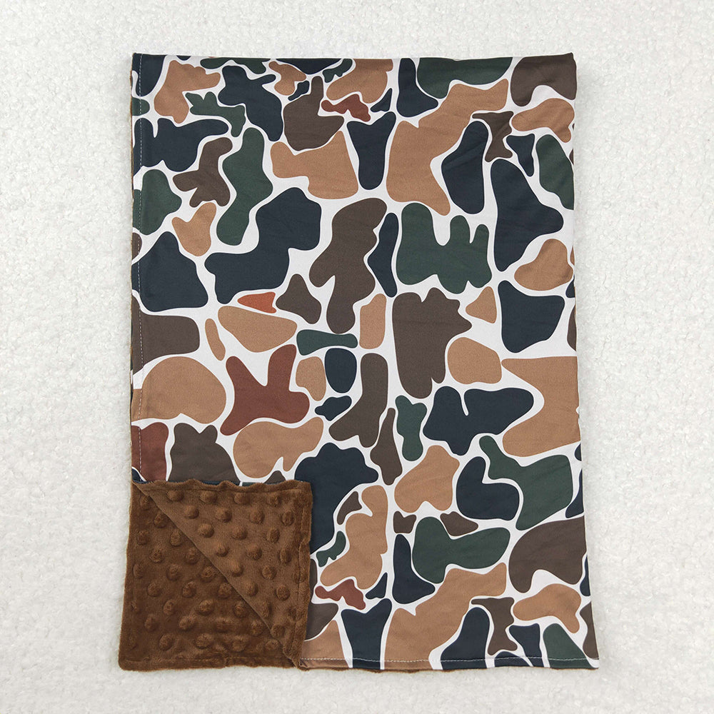 USA Shop Baby Kids Brown Green Camo Minky Blanket