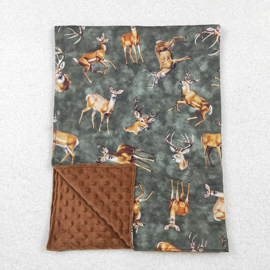 USA Shop Baby Kids Deer Camo Brown Minky Blanket